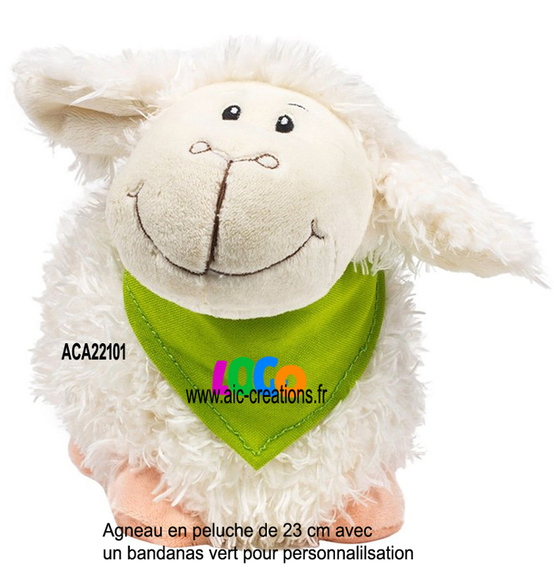 agneau en peluche de 23 cm, peluches publicitaires, agneau, mouton  en peluche
