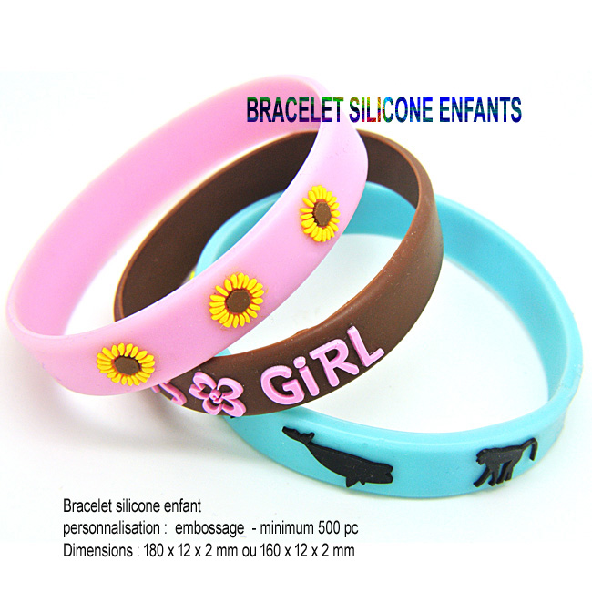 bracelet silicone enfants, cadeaux, objets publicitaires