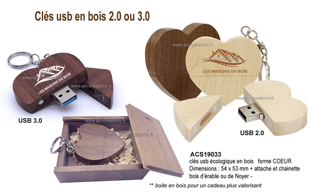 cles usb en bois, clés usb bois forme coeur, coeur en bois clés usb, fabricant importateur de clés usb en bois personnalisables*