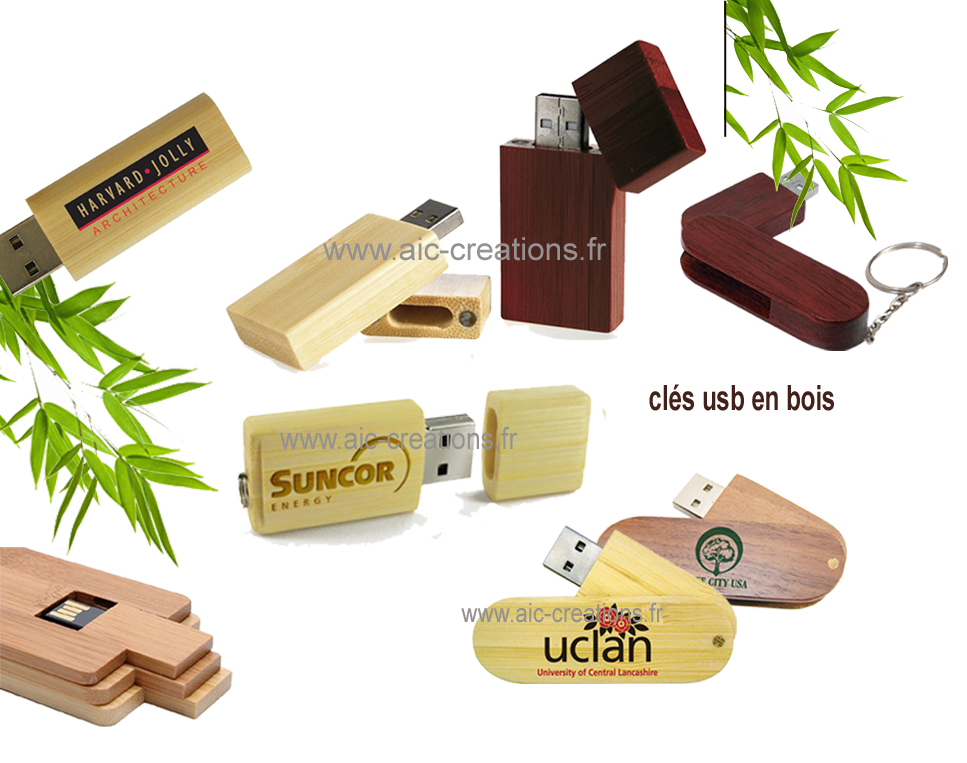cles usb en bois,  clés usb bois d'erble ou bois de bambou, clés usb carte de credit, clés us bbois pivotante, cadeaux d'affaires écologique