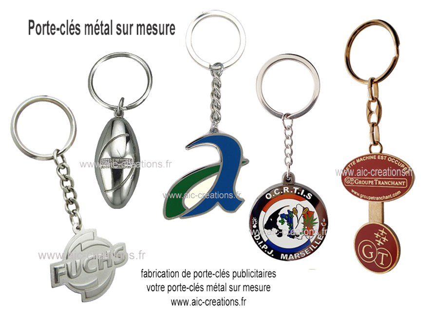 fabricant de porte-clés publicitaires metal, porte-clés sur mesur