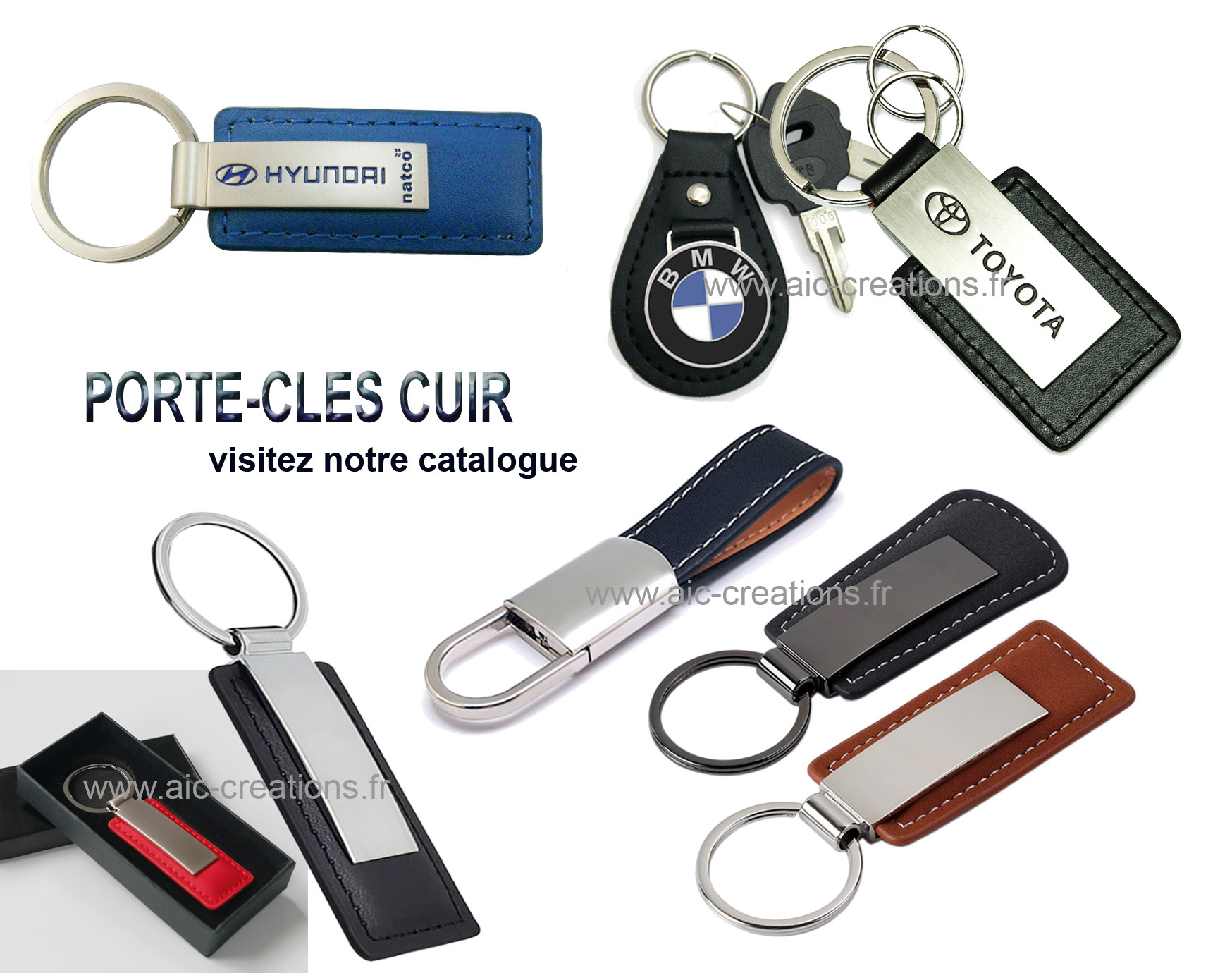 porte-cles cuir, porte-clés en cuir et metal, porte-clés publicitaires a partir de 200 pc