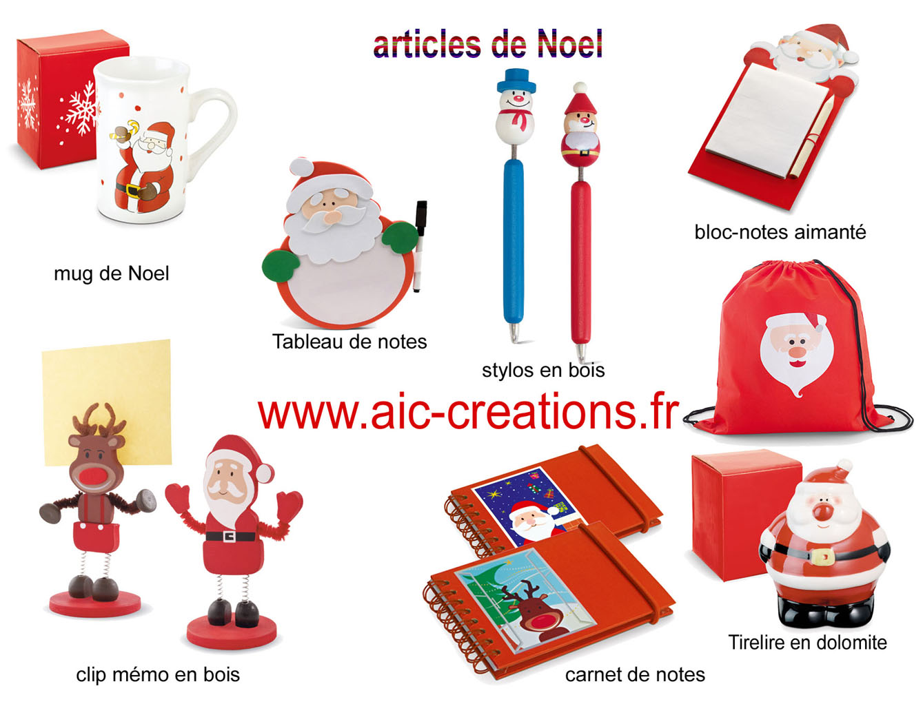 articles de Noel, cadeaux de Noel pour votre publicité, Noel, enfants, jeux ,cadeaux, tirelire, bloc mémo Noel, tasse Noel
