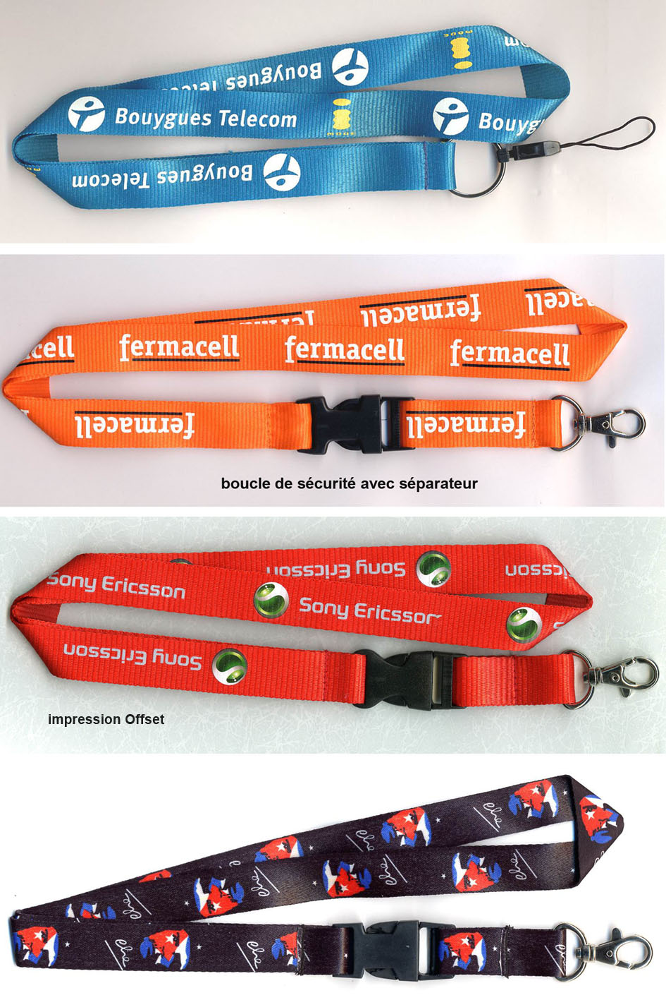 lanyards publicitaires, fabricant lanyards, lanyards polyester, lanyards tissu, objets publicitaires, fabricant importateur