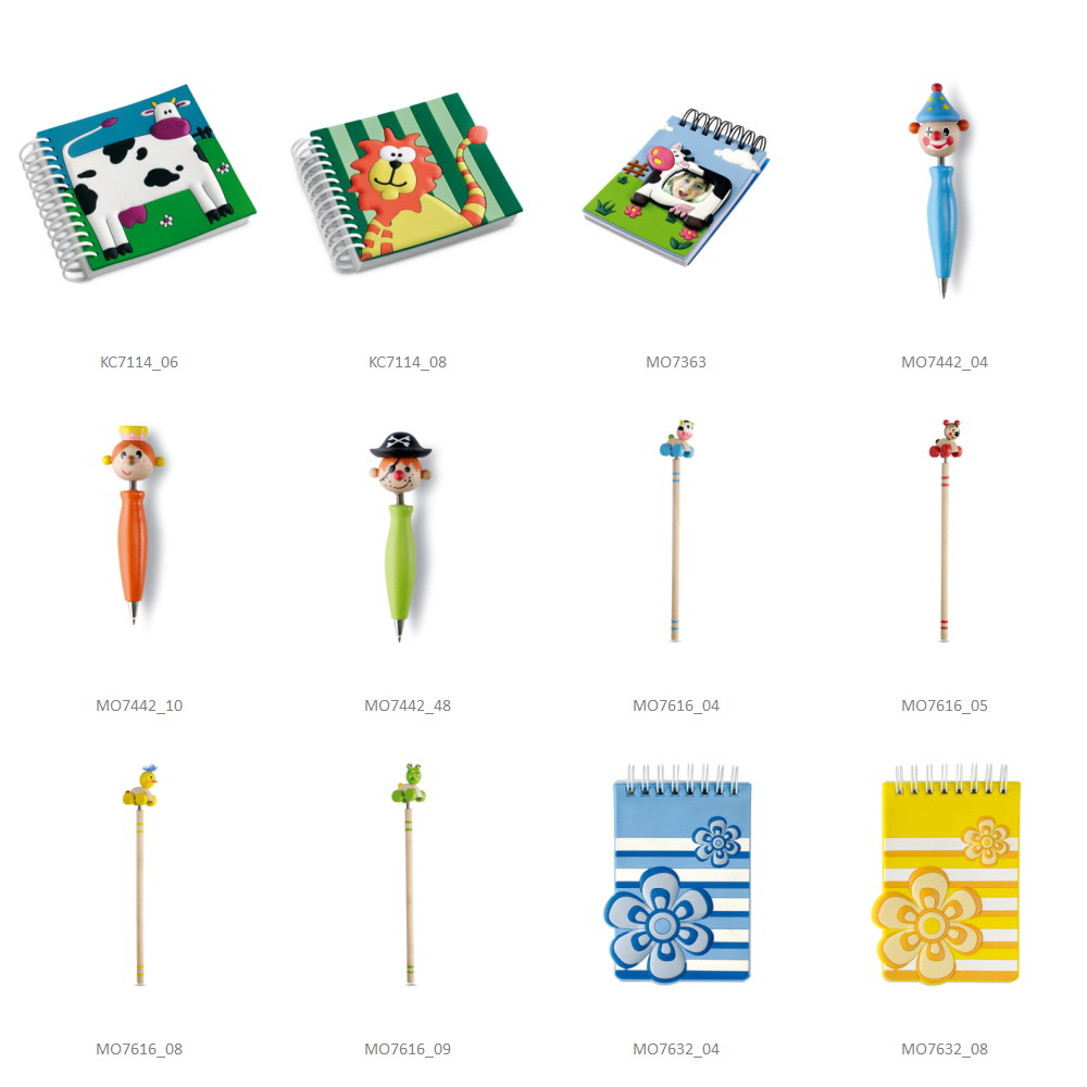 objets publicitaires pour enfants, cadeaux enfants, cadeaux enfants personnalisables, stylos bois, bloc-notres enfants