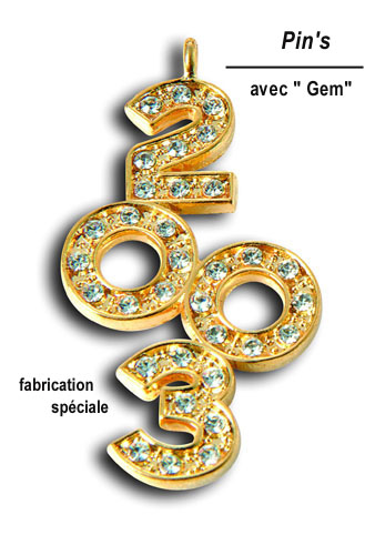 pin's publicitaires, pin's laiton 3D avec strass, fabricant pin's