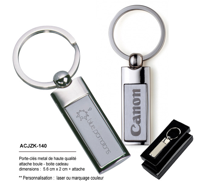 porte-cles publicitaire rectangulaire métal, porte-clés métal publicitaires personnalisable, objets publicitaires porte-clés 