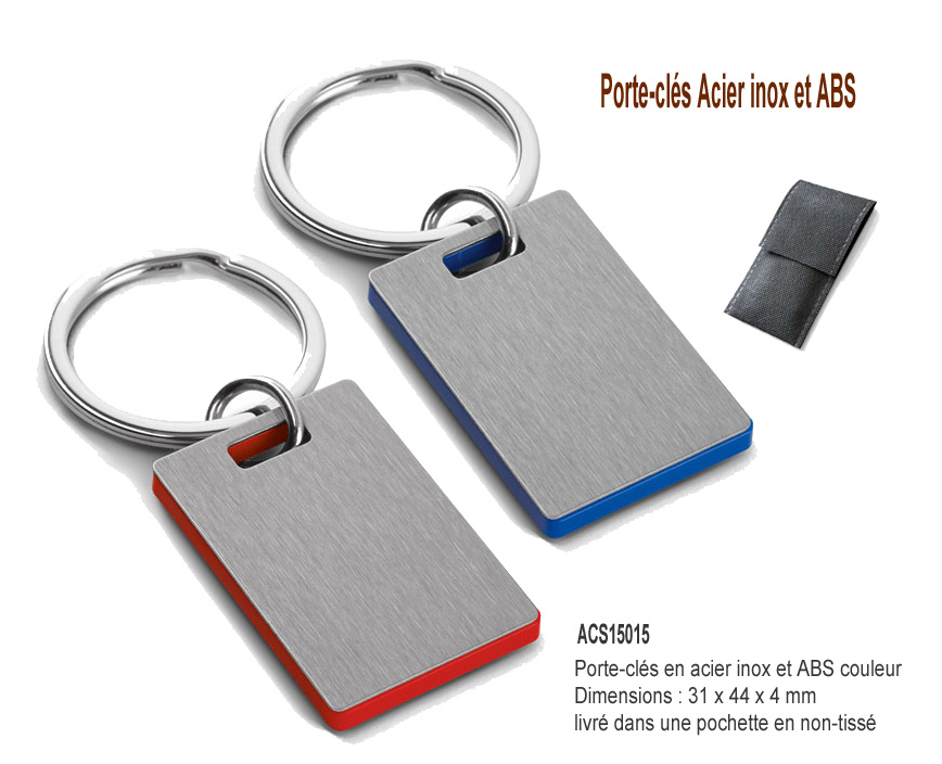 porte-clés publicitaires acier, porte-cles acier et ABS couleur, porte-clés publicitaires métal,