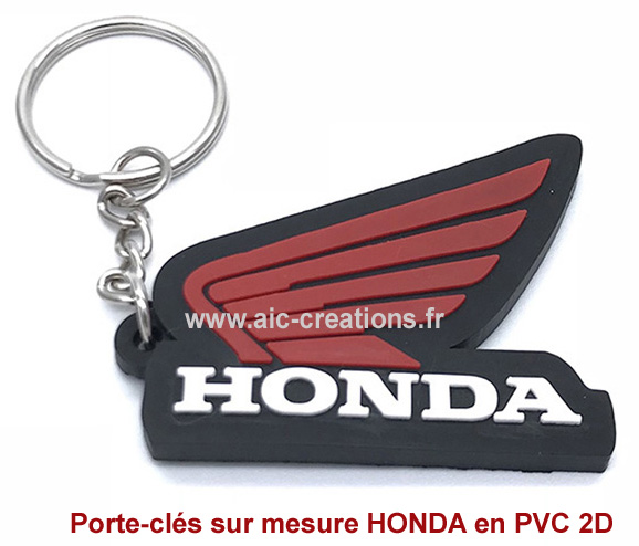porte-clés publicitaires HONDA, porte-clés PVC marques autos, fabricant de porte-clés en PVC 2d OU 3D, prix direct usine