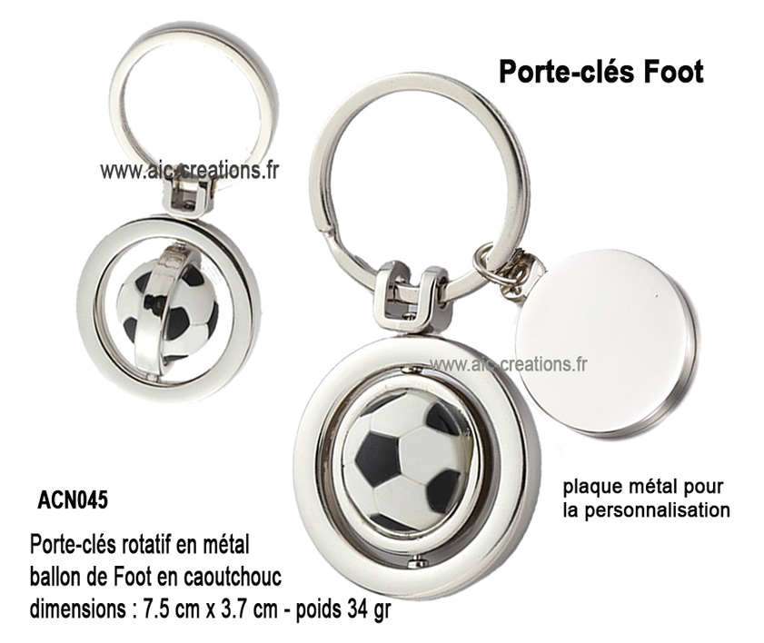porte-cles rotarif Ballon de Foot, porte-clés publicitaires ballon de Foot